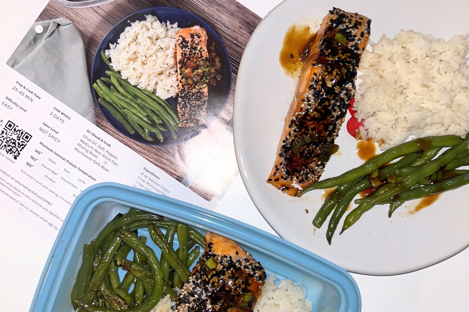 Image may contain Food Food Presentation Plate Seafood Salmon and QR Code