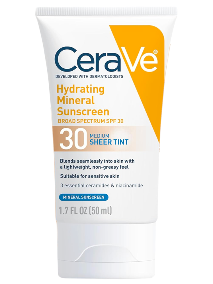 CeraVe Hydrating Sunscreen SPF 30 Face Sheer Tint in branded component on a white background