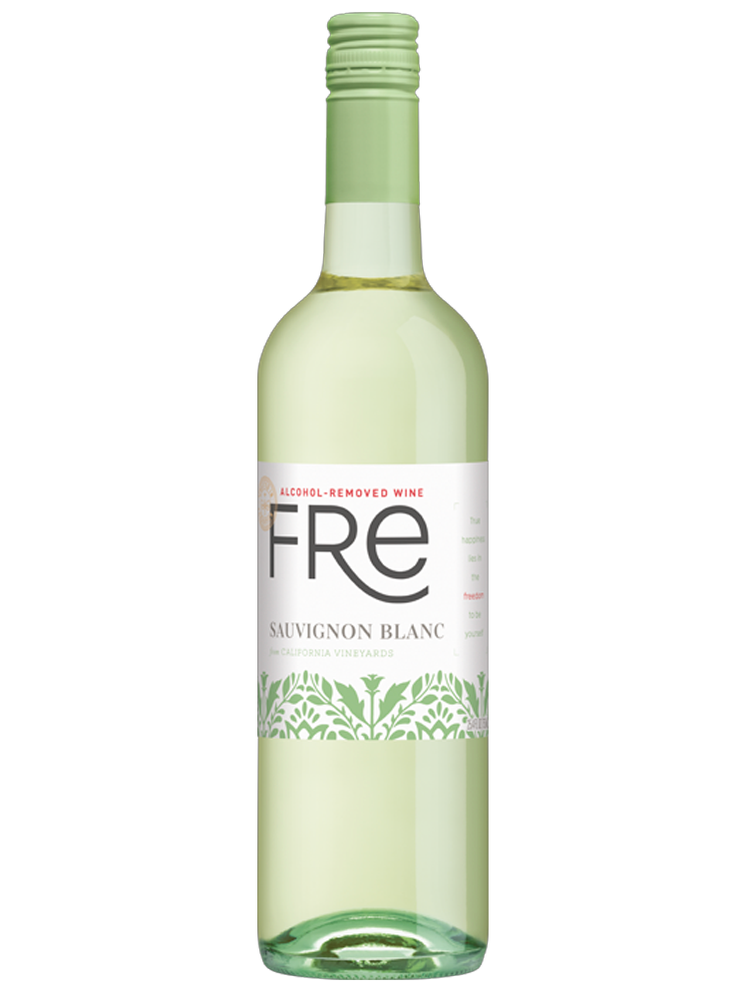 Fre Sauvignon Blanc on a white background