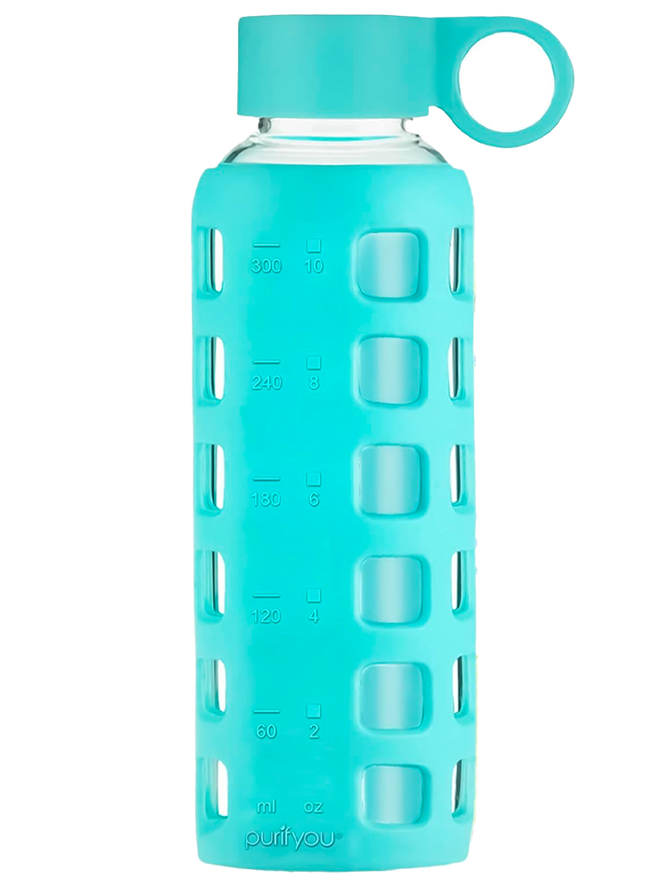 Purifyou Premium Glass Water Bottle on a white background