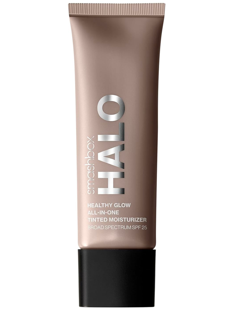 Smashbox Halo Healthy Glow All-in-One Tinted Moisturizer in branded component on a white background