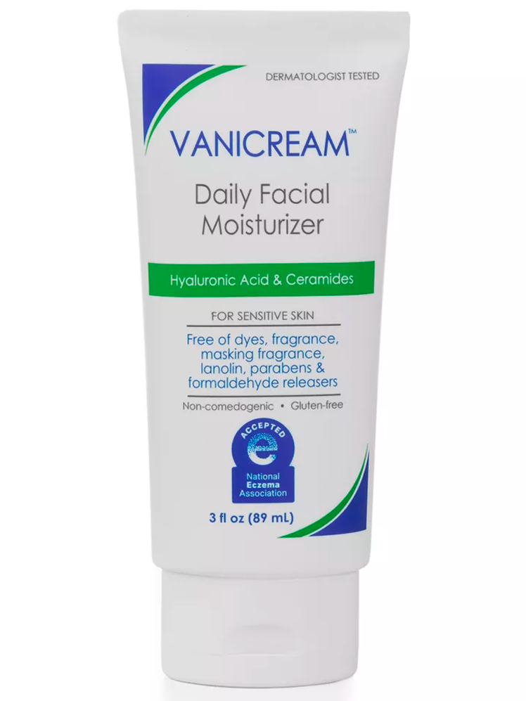 Vanicream Daily Facial Moisturizer in branded tube component on a white background